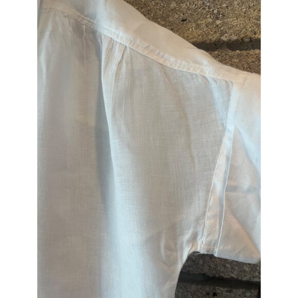 J.Crew White Relaxed Linen Button-Up Shirt XLT - Picture 6 of 9